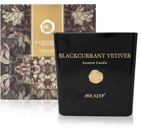 Airkeep Extra große Duftkerze 1300g, Blackcurrant Vetiver Kerze mit Brenndauer bis zu 320 Stunden, natürliche Wachskerze für zu Hause, Geschenke Kerze für Frauen Männer