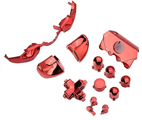 NIZUUONE Jeu de Tournevis Colorés Boutons Pièces de Rechange Manette Personnaliser Réparation de Manette sans Fil Pare-Chocs LT RT ABS Rouge Or Vert Violet Argent Poids 38 G (Rouge)