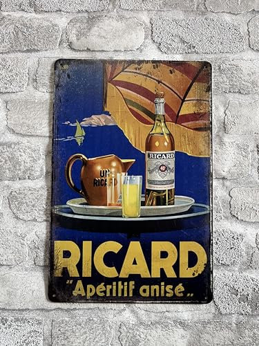 PLAK2L -Plaque Métal Vintage Décorative RICARD 12110-30x20cm