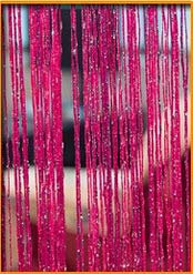 Perlenvorhang Glänzende Quaste mit silberner Linie, Fadenvorhang, 300 x 290 cm, 100 x 200 cm, modischer Volant, Wohnzimmerteiler, Hochzeit, DIY-Heimdekoration (Color : Rose, Size : 100x200cm)