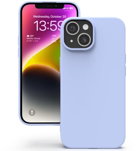 YATWIN Hülle für iPhone 14 Plus, Silikon Handyhülle mit Futter, 1mm Kamera und Displayschutz, Dünn & Leicht, Anti Kratzer Case, Lila