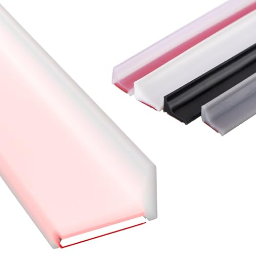 Playolay Barrera de Agua para Ducha, junta Mampara, Perfil de Silicona, Borde Plato Ducha, Vierteaguas para Encimeras, Ideal para Baños Modernos y Sin Fugas (Translúcido, 1 Metro)