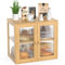 BAMBANG Double Layer Bamboo Bread Box for Kitchen Counter, Bread Bin Farmhouse Large Bread Box with 2 Doors, Wooden Breadbox Storage Container Holder for Homemade Bread, Natural