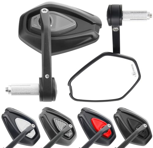 Area1 universal Motorrad Lenkerendenspiegel Rückspiegel Paar e-geprüft kompatibel mit Duke SMC/R MT07 MT09 MT125 Z900 Z650 Z500 Z125 CMX CB500 Hornet SV650 (Grau)