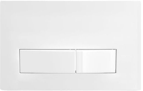 SPARES2GO Luxury Concealed Toilet Cistern Flush Plate Kit for Wall Hung Frame (Gloss White, 245mm x 165mm)