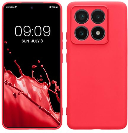 kwmobile Carcasa Compatible con Xiaomi 14T Pro Funda - con Bordes elevados - Apto Carga inalámbrica - Rosa neón Mate