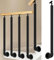 Lonmrrton Modern Staircase Balusters Side Mounted, Black Metal Iron Railing Post with 270° Adjustable Angle Brackets, Guardrail Post for Garden Patio Attic Deck(75cm(29.5in))