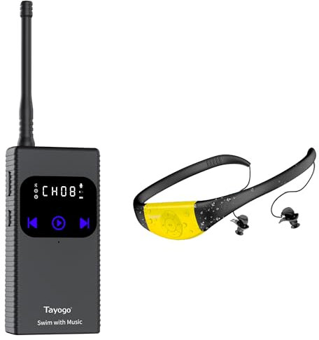 Tayogo Swimming Headphones, Underwater headset, swim ear-buds for Spotify, Audible, Youtube, NO Mp3 Download, Swim Music Combo