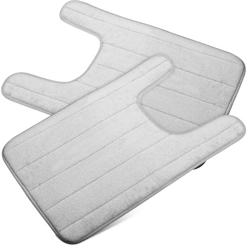 CANIGHT 2-teilige U-förmige Badezimmer-toilettenmatte rutschfeste Unterseite Super Wasserabsorbierend Bodenkissen Für Badezimmer