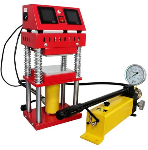 Macchina per pressatura a caldo, macchina per pressatura idraulica per colofonia da 15 tonnellate, AR1701 800 W 4,7 x 4,7 pollici Piastre riscaldanti doppie Strumento professionale per l'estrazione