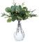 KALIONE 12 Stück künstliche Eukalyptus blätter in Silberdollarform, Stiele und künstliche Zweige mit Weißen Samen, 29cm Lange Dekorative Grünpflanzen für Vasensträuße, Blumenarrangements