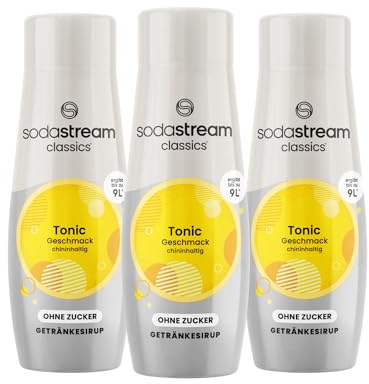SodaStream CLASSICS Tonic ohne Zucker | Sirup | Zuckerfrei | Sekundenschnell zubereitet & immer frisch | Ergibt ca. 9 Liter | 440 ml | 3er-Pack