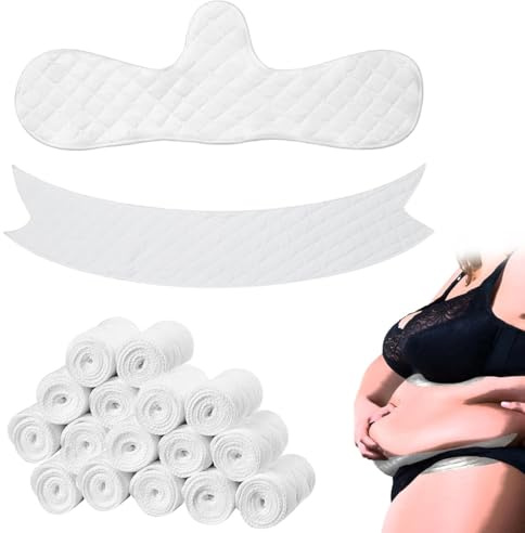 Nexstron Cotton Underbra Sweat & Tummy Sweat Liners 16 PCS | 3 Layer Reusable Cotton Bra Liners Cool Support Prevent Irritation and Redness, Washable Sweat Absorber Pads for Women Soft
