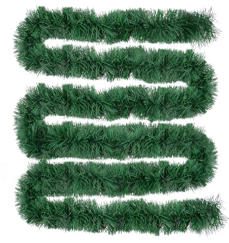 TXErfolg Künstliche Weihnachtsgirlande 5M Lang 10cm Breite, Tannengirlande Grün Tannen Girlande Weihnachten Tannenzweiggirlande, Weihnachten Dekogirlande Türkranz für Innen- und Aussenbereich