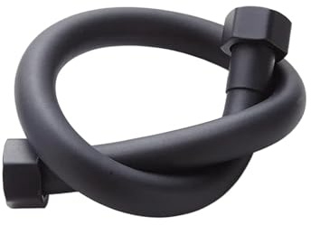 Tuyau De Douche Tuyau d'entrée d'eau froide noir, tuyau de toilette, raccordement en plastique PVC antidéflagrant à haute pression for chauffage robinet(80cm)