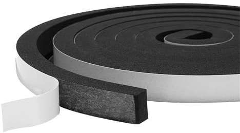 Bande d'étanchéité autocollante en mousse(12mm x 6mmx 6m), joint de porte d'entrée pour Isolation Phonique et Thermique des Fenêtres et Portes