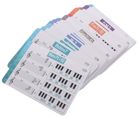 Gogogmee Klavierakkord Lernset für Anfänger aus Papier mit Karten der Fingererinnerung und Beschleunigung des Lernens für Klavierunterricht und Training
