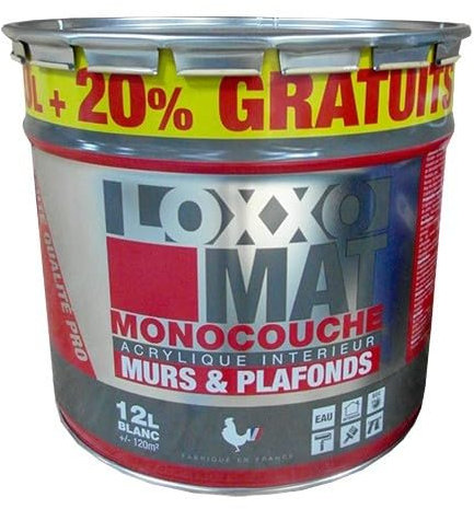 LOXXO Peinture Mat Monocouche Blanc 12 L