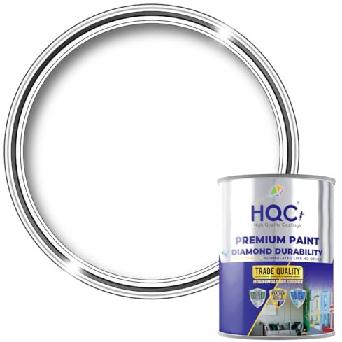 HQC Barn Paint 10L | Garden and Furniture Wood Paint | Outdoor Quick-Drying Protection for Garden Fence | White