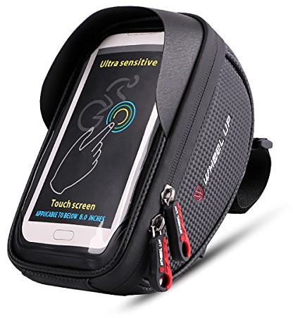 Fahrrad Handytasche Fahrrad Lenkertasche Fahrradtaschen Rahmentaschen Handyhalter Fahrrad Tasche mit Wasserdichte für Smartphones Fahrrad Handyhalterung Fahrrad Handy Tasche Wheel-UP Schwarz