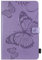 LingDan Protective Cover for Amazon Fire HD 10 2017/2015 (10.1 Inch) Tablet PU Leather Flip Cover Embossing Butterfly Pattern with Built Stand and Magnetic Closure Wallet Flip Folio Case, Purple