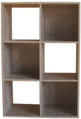 HTI-Line Regal Thekla 6090 Bücherregal CD Regal Wandpaneel Raumteiler Standregal Vitrine aus Holz Aktenregal Universal Beton