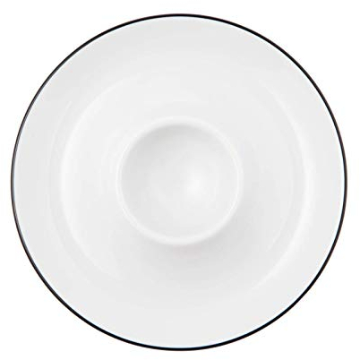 Seltmann Weiden 001.741629 Eierbecher mit Ablage - Lido - Black Line - Porzellan - Ø 13 cm