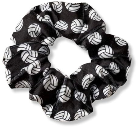 Sportybella Volleyball Scrunchie, Volleyball Haar-Accessoires, Volleyball Premium Samt keine Falten Volleyball Haargummis Geschenk