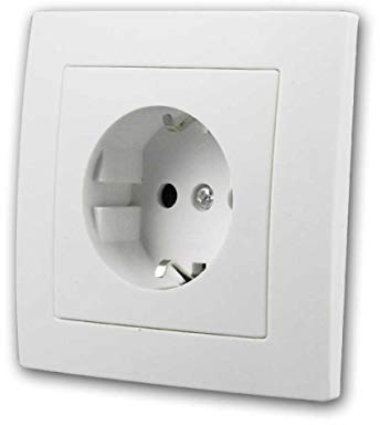 FLAIR Steckdose weiß, 250V/16A,UP, Klemmanschluss, mit Rahmen, Unterputzsteckdose