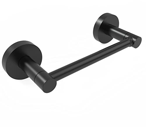 Fixsen Matte Black Toilet Paper Holder Bathroom Double Post Pivoting Tissue Roll Holder Stainless Steel and Zinc Alloy Wall Mount Detachable 1pc