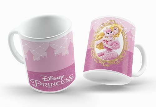 Tasse Princesse Aurora en céramique haute résistance 330 ml. Passe au micro-ondes et au lave-vaisselle. Cadeau original