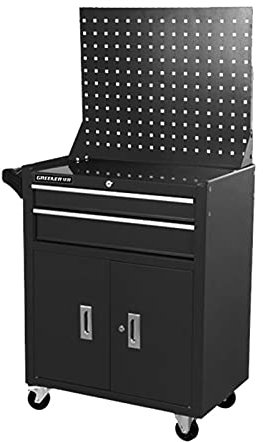 Steel Tool Chest Cart with Drawer Liner Roll, 16-Inch, Rolling Tool Box Cabinet, 5 Drawer Sliding Tool Organizer with Backplane, Red (Color : Black)