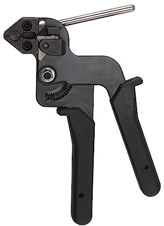 Youyijia 8.1'' Cable Tie Gun Stainless Steel Cable Tie Gun Cable Tie Tool Tensioner Cutter Black Automatic Cable Ties Tool Metal Tie Wrap Gun