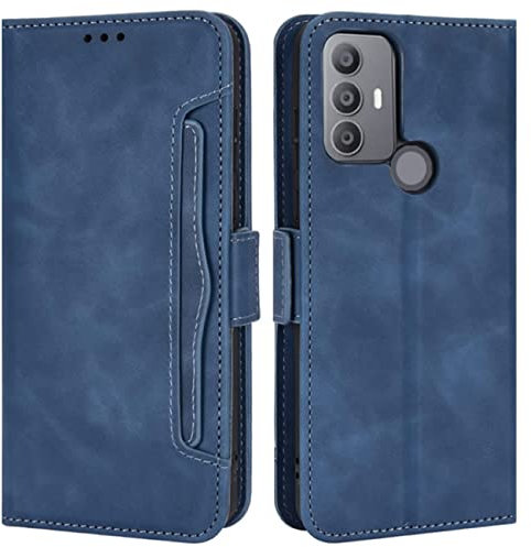 HualuBro Cover per TCL 305 / TCL 306 / TCL 30 SE/TCL 30E, Flip Cover Portafoglio in PU Pelle a Libro Magnetica Antiurto TPU Case Custodia per TCL 30 SE/TCL 30SE Cover - Blu