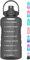 HydroPal 1 Gallon Water Bottles with Straw, 128 oz / 3.8L Water Bottle BPA Free Innovative 2-IN-1 Lid Gym Bottle with Times to Drink Motivational, Large for Sports Fitness Camping Water Jug One Gallon