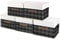 TYEERS Collapsible Storage Box with Lid, Patchwork Design, Decorative, Fabric Storage Box for Clothes, Wardrobe Storage, 38x25x25 cm, Set of 5, Black