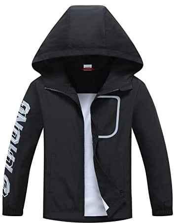 ALXHUTE Kinder Regenjacke Wassersäule Jungen Mädchen Übergangsjacke Funktionsjacke mit Kapuze