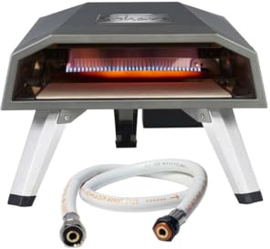 SAHARA - Four a pizza gaz 4400W Cuisson 3 min 450°C + Tuyau à gaz Prémonté Allumage piézo Garantie 5 ans