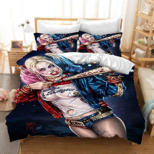 DDONVG Schönheit Bettwäsche 135x200 Anime Bettbezug Kinder Mikrofaser Bettdecke Bettwäsche Mit Reißverschluss Und Kissenbezug (11,135 X 200 cm 50 x 75 x 1)
