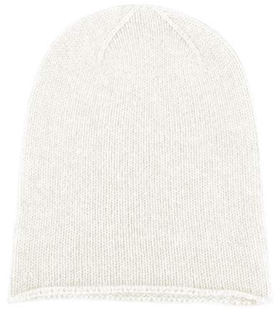 Shorts of Hawick Love Cashmere Damen-Beanie-Mütze, 100 % Kaschmir, Elfenbeinweiß, hergestellt in Schottland, elfenbeinweiß, Einheitsgröße