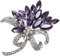 Orchidee Blütenblatt Brosche lila Kristall Strass Pins Geschenk Braut Hochzeit Schmuck für Frauen und, s, medium, andere Edelsteine, Medium, Andere Edelsteine