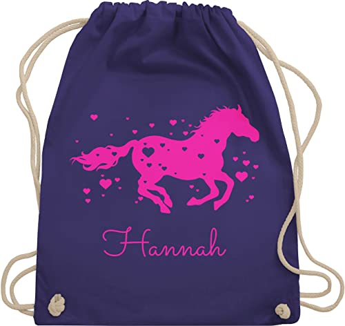 Turnbeutel Rucksack - Pferd - Pferde Geschenk Mädchen - Unisize - Lila - kindergarten pferderucksäcke pferden horse beutel schule pferderucksack pferdemotiv sportbeutel maedchen tasche reitsport