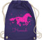 Turnbeutel Rucksack - Pferd - Pferde Geschenk Mädchen - Unisize - Lila - kindergarten pferderucksäcke pferden horse beutel schule pferderucksack pferdemotiv sportbeutel maedchen tasche reitsport