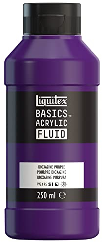 Liquitex 8870436 Basics Fluid Acrylfarbe mit fließender Konsiszenz, schnell trocknend, lichtecht, wasserfest, auf Wasserbasis, 250ml Flasche - Dioxazinpurpur