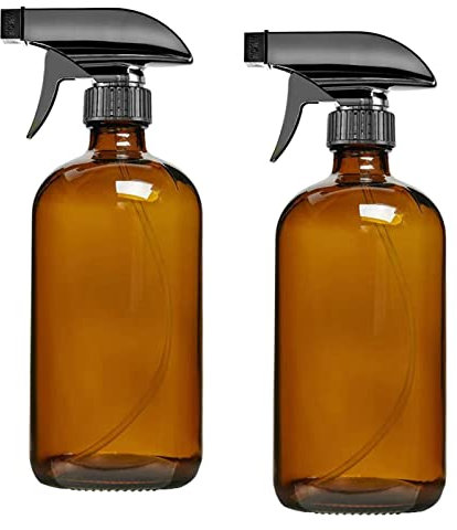 jojomis 2 x 250/500 ml Boston Runde leere Glas-Sprühflaschen, nachfüllbare Reinigungsprodukte + - 500 ml, Blau