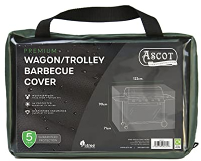 Ascot Premium Wagon/Trolley Barbecue Cover - 122 X 71 X 90 (H) cm Garden Green