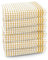 Large Checkered Chunky Kitchen Tea Towel Bundle Set Quality Cotton Soft and Absorbent Dish Towels, Tea Towels with Embroidery (Yellow, 6 Pack)