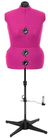 Nähwelt Flach Schneiderpuppe Diana (XL - Pink) - Verstellbare Schneiderbüste für Erwachsene Frauen (ca. 56 - 60) - Kunststoff-Torso mit Nylonbezug