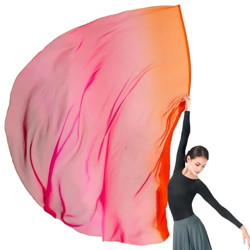 Baisdan 75x 55 Extra Large Worship Flags With Flex Rod Church Prophetic Worship Adoration Praise Dance（7#ORANGE-RED-PURPLE）