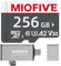 Miofive microSDXC Memory Card - Ultimate Micro SD Card with USB 3.0 Type-C Card Reader 170MB/s, C10, U3, A2, V30, 4K for Dash Cams, Android Smartphones, Tablets, and Gaming devices (256GB)